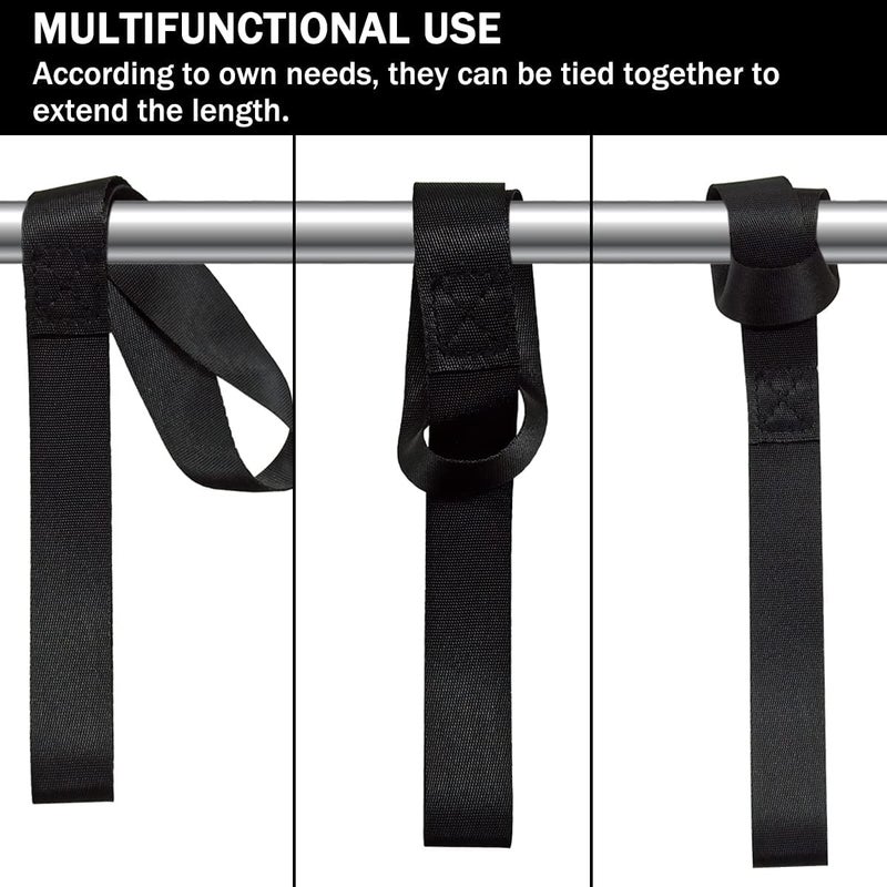 yuntop Black Soft Loop Tie Down Straps (6 Pack) 4500Lbs Breaking Strength and 1500Lbs Load Capacity, 12 * 1in Heavy Duty Tie Down Loops for Securing ATV UTV Motorcycles Scooters Dirt Bikes Lawn Equipment - Image 3